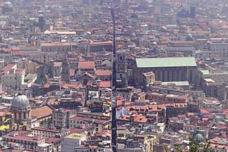 View of Naples cityscape in Italy.