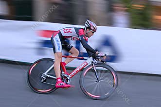 Cyclist in a riace