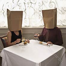 Couple wearing bags