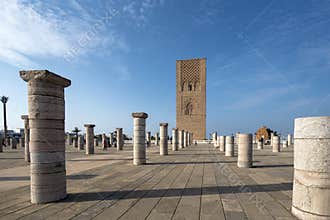 The Mausoleum of Mohammed V and Hassan Tower in Rabat, Morocco