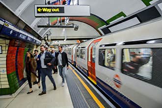 London underground at rush hour