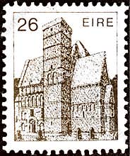 Irish stamp depicting Cormac-Chapel 12th Century Rock of Cashel
