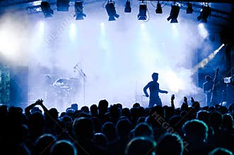 Music concert with stage and audience