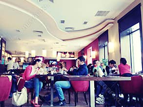People in a restaurant