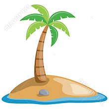 Palm Tree on a Little Island