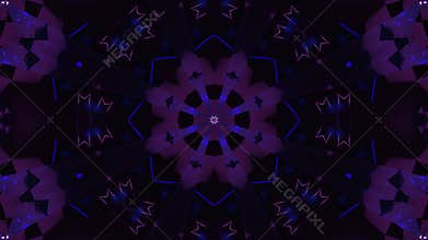 Cool blinking science fiction star kalaidoscope 3d illustration dj loop