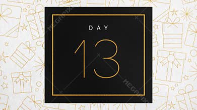 Elegant Christmas Advent Calendar Black and Gold Foil Number Reveals
