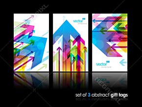 Set of gift cards with arrows.