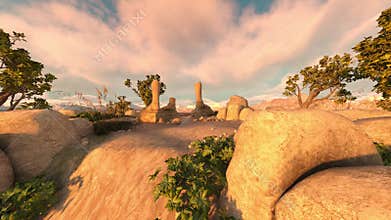 3D rendering of old ruins