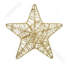Gold five pointed star christmas decoration