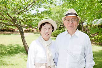 Asian elderly couple
