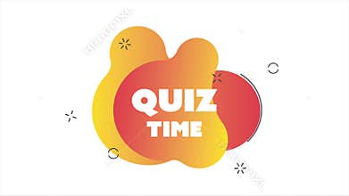 Quiz time for web design. Quiz symbol. Poster, banner. Animated