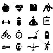 Fitness and diet icons