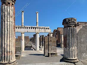 Pompeii, Entrance to the Basilica, Roman Remains, Italy