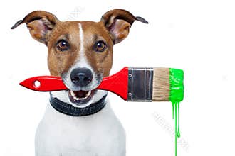 Dog as a painter