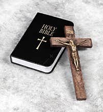 Crucifix on table