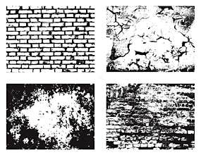 Grunge wall textures set