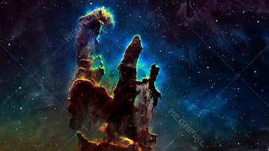 3D Flight Into NGC 6611 The Eagle Nebula or Messier 16.