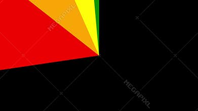 Rainbow clock wipe transition, with transparent background alpha channel