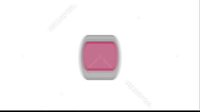 Rejected red 3D button in flat style isolated on white background. Motion graphic.