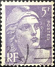 French stamp with Marianne