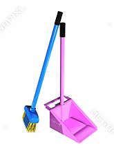 Broom dustbin couple fun