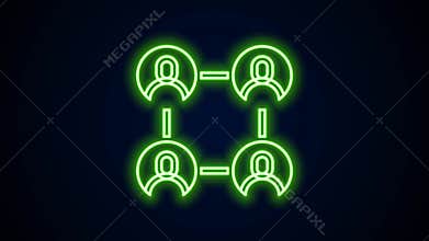Glowing neon line BFF or best friends forever icon isolated on black background. 4K Video motion graphic animation