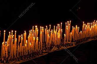 Candles lights in dark