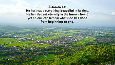 Bible verse quote - He has made everything beautiful in its time. Ecclesiastes 3:11