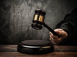 Judge holding hammer
