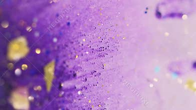 Shimmering paint liquid glitter flow purple mix