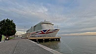 P and O Cruise Ship, Iona Moored in Lisbon