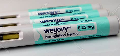 Wegovy weight loss injection pens close up
