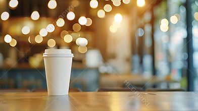 Generative AI Blur coffee shop  or cafe restaurant with abstract bokeh light image backgroundFor montage product d