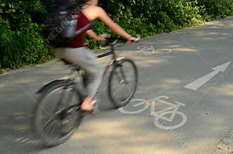Person On A Cycle Lane