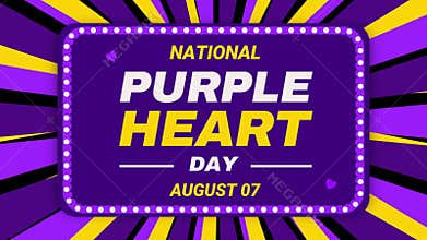 National Purple Heart Day wallpaper with latest design and typography in the box