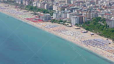 Famous Cleopatra Beach in Alanya, Turkey, high