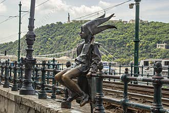The Little Girl, the statue sitting on the railing of the Dunakorzó.