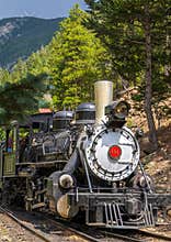 Steam Locomotive of Georgetown Loop Railroad in Colorado