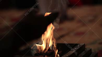 Authentic Indian Hindu Wedding Rituals Captured: Sacred Fire Ceremony Moments in a Traditional Indian Wedding