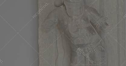 Close up View On Ancient Statue of Jaianism Godness Ungraded C LOG 2. one of most popular Yaksha-Yakshini pairs in the