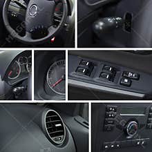 Car interior and dashboard collage