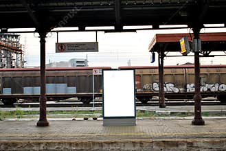 Billboard display at a train station