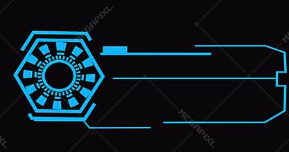 4K blue-colored futuristic lower third in an alpha channel.