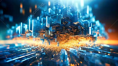 Generic information technology, computer architecture or artificial intelligence abstract concept illustration
