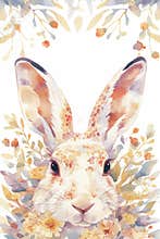 Easter Bunny watercolor illustration
