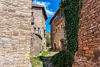 Ruesta abandoned village next to the Yesa reservoir near Jaca, Zaragoza region,. Aragon. Spain