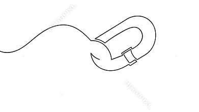 One line art white board animation seamless loop chain link icon