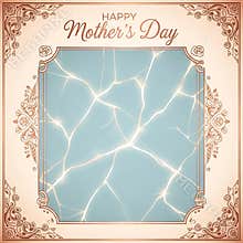 Happy Mother's Day greeting card design featuring a stylized kintsugi pattern background texture