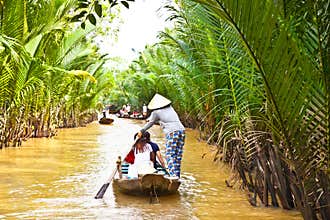 A famous tourist destination is Ben Tre village in Mekong delt